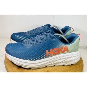 Hoka One One Rincon 3 Real Teal Eggshell Blue Running Shoes Mens Size 11.5D